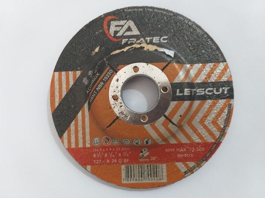 Disco corte metal inox desbaste 4x22 Fratec