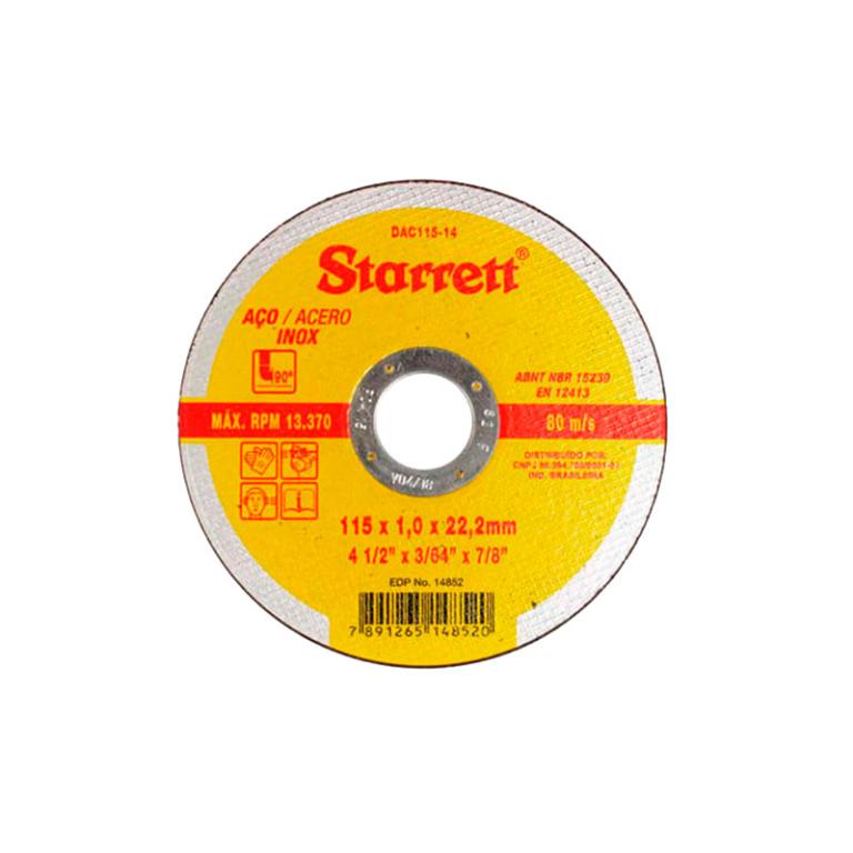 Disco Corte Metal 4x22 Starrett