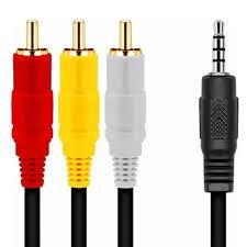 Cabo P2 x 3 vias RCA Audio e Video