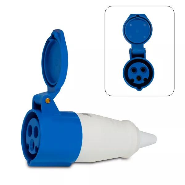 ACOPLAMENTO 2P+T 16A 6H AZUL OMG-3056