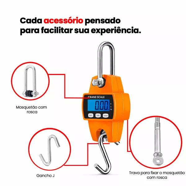 BALANCA SUSPENSA DIGITAL - 300KG LARANJA