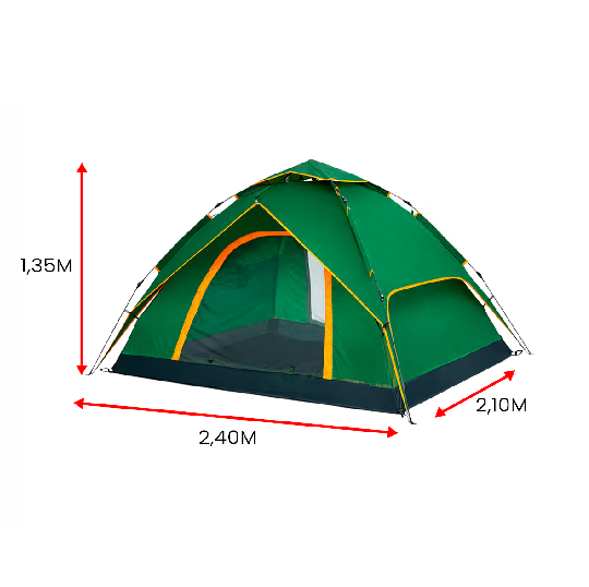 BARRACA CAMPING AUTOMATICA 2,1MX2,4MX1,35M 3-4-PESSOAS VERDE