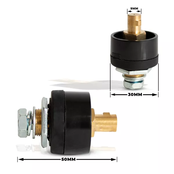CONECTOR MACHO PAINEL 9MM 10-25MM² 200A DIAMETRO 30MM