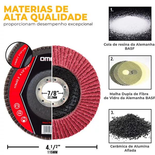 DISCO FLAP CURVO 4.1/2'' X 7/8'' G.120 - COST FIBRA -LIXA OXIDO ALUMINI