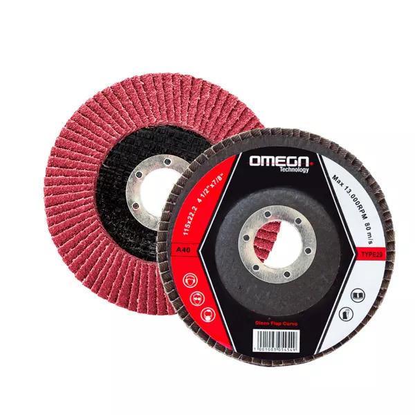 DISCO FLAP CURVO 4.1/2'' X 7/8'' G.40 - COST FIBRA - LIXA OXIDO ALUMINIO