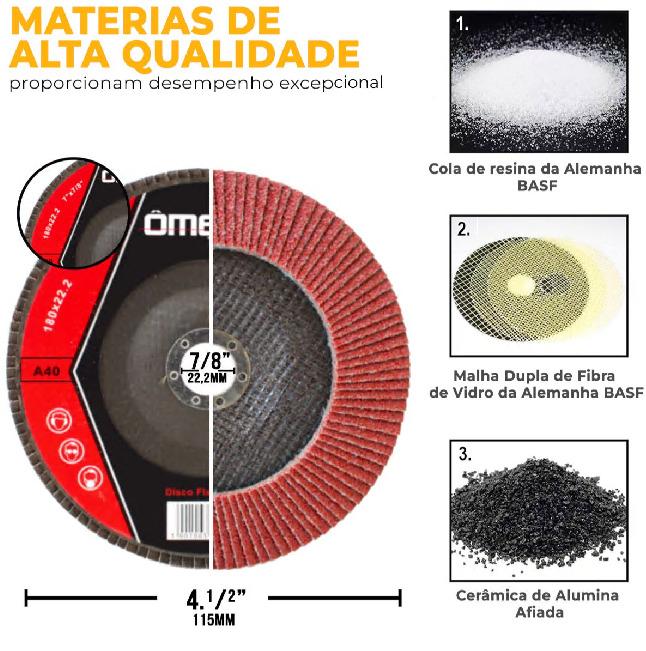 DISCO FLAP CURVO 7'' X 7/8'' G.60 - COSTADO FIBRA - LIXA OXIDO ALUMINI