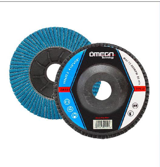 DISCO FLAP RETO 4.1/2'' X 7/8'' G.120 - COSTADO PLASTICO - LIXA ZIRCONI