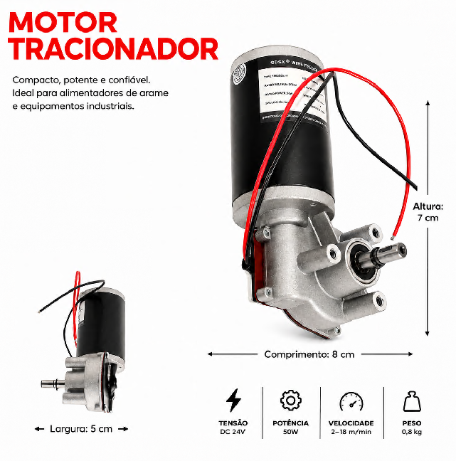 MOTOR TRACIONADOR ARAME MIG 50W 24V