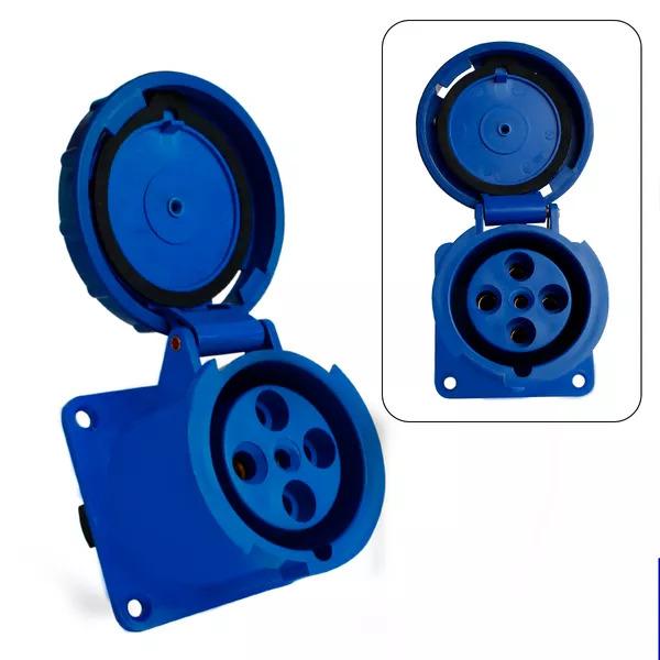 TOMADA EMB. 3P+T 63A 9H AZUL OMG-4549