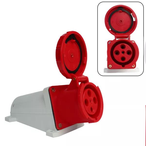 TOMADA SOB. 3P+T 63A 6H VERMELHO OMG-4506