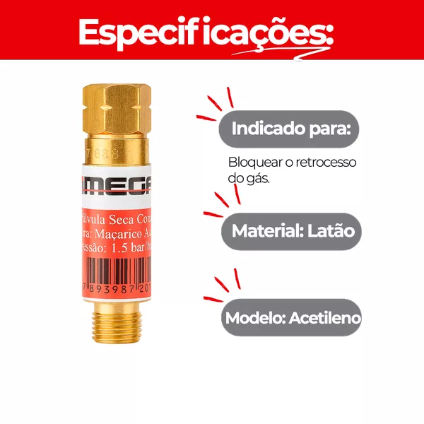 VALVULA SECA MACARICO ACETILENO