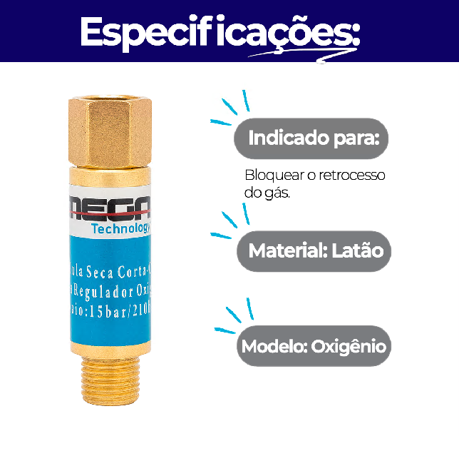 VALVULA SECA REGULADOR OXIGENIO