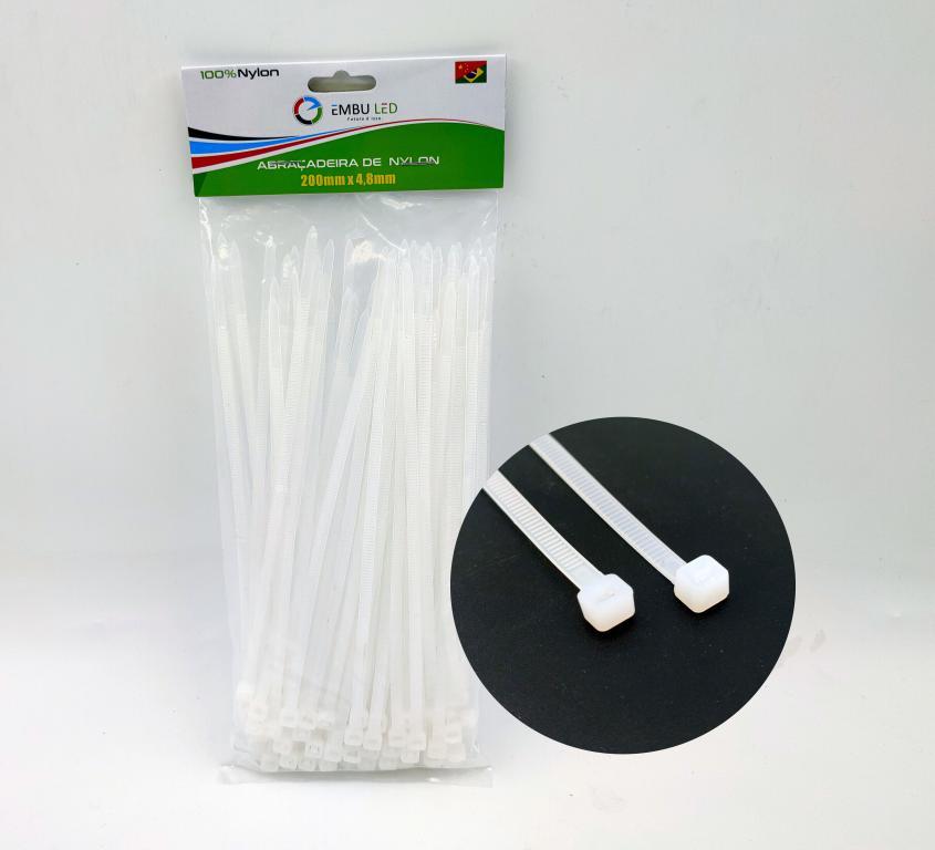 ABRAÇ NYLON 4,8MM X 200MM BC PCT C/100