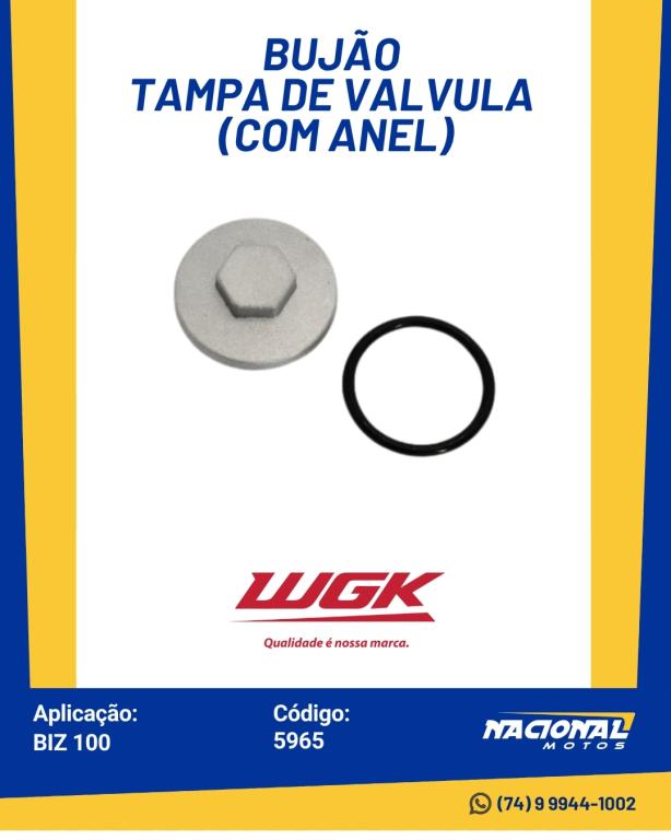 BUJÃO TAMPA VALVULA BIZ C/ANEL