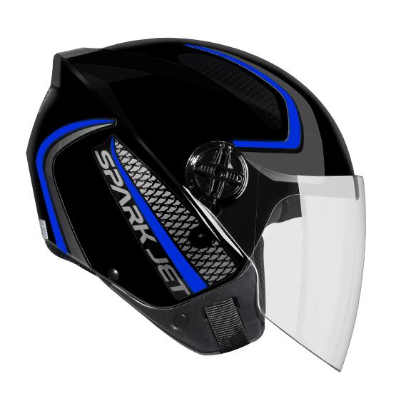 CAPACETE SPARK JET SPEED PT/AZ 60 (EBF)