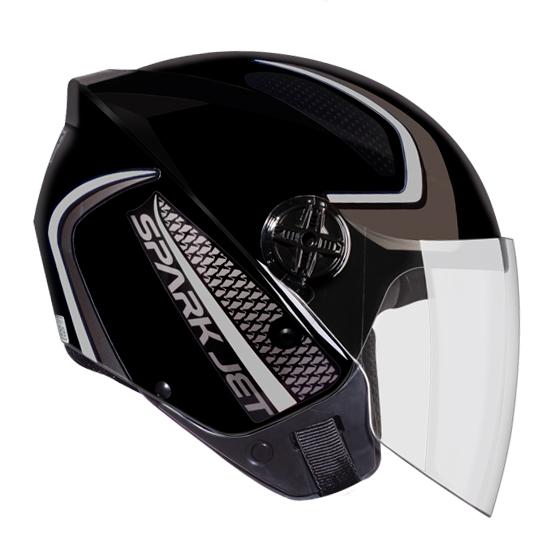 CAPACETE SPARK JET SPEED PT/PTA 56 (EBF)