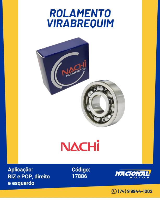ROLAMENTO VIRABR 6304 LE/LD BIZ/POP (NACHI)