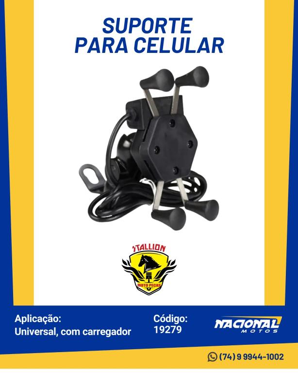 SUPORTE CELULAR C/CARREGADOR USB (STALLION)