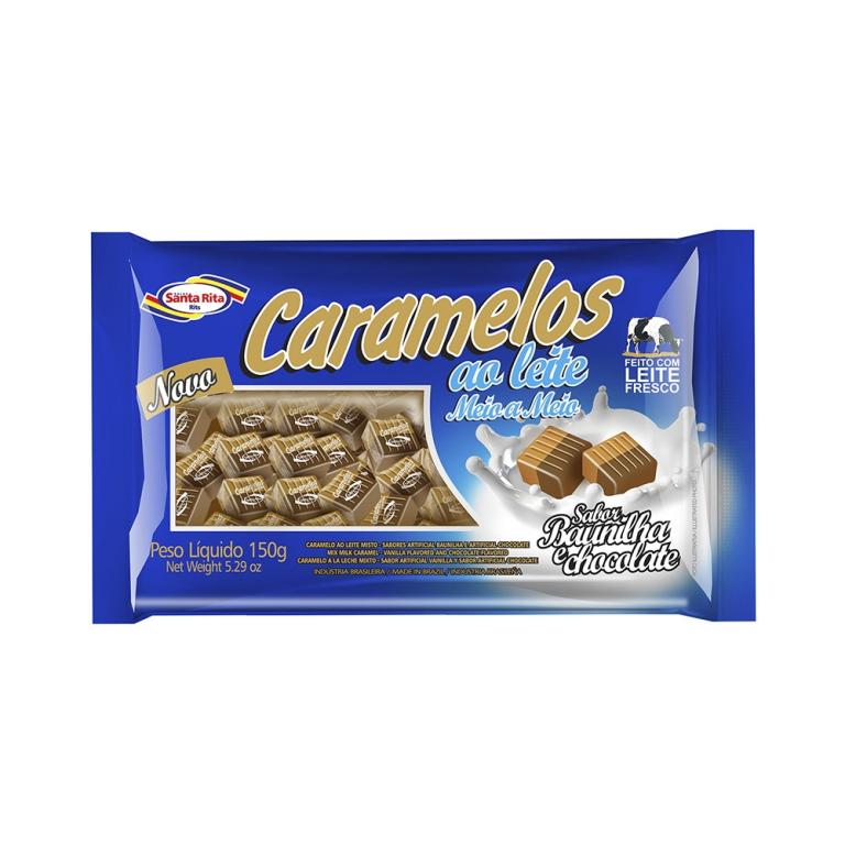 BALA CARAMELO LEITE E CHOCOLATE 588 GR -SANTA RITA