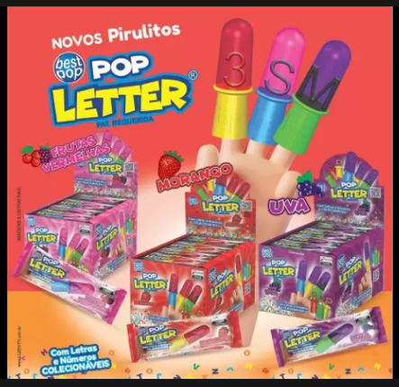 PIRULITO POP LETTER FRUTAS VERMELHAS 1X24X14G