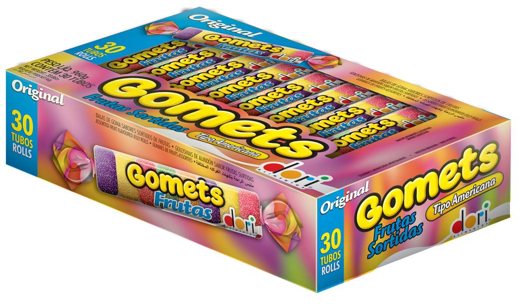 BALA GOMA TUBO FRUTAS SORTIDAS 1X30X32G - DORI