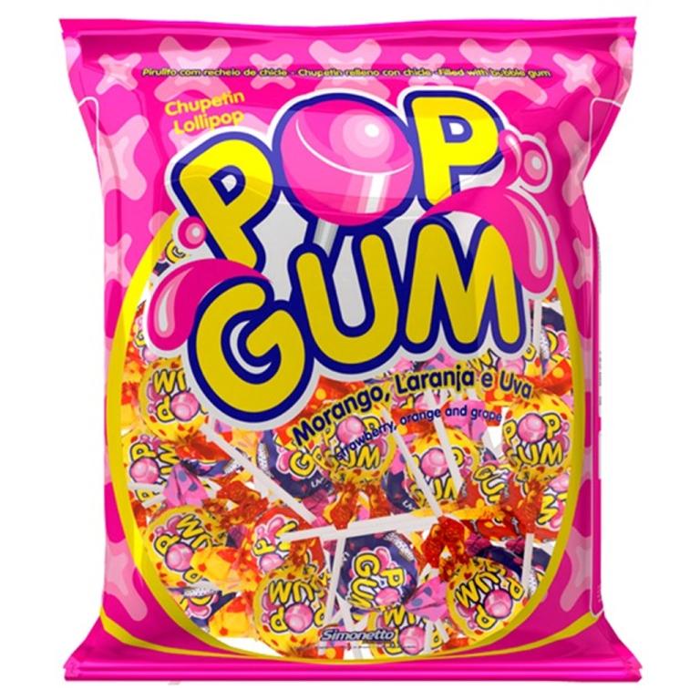 PIRULITO POP GUM MORANGO 900GR - SIMONETTO