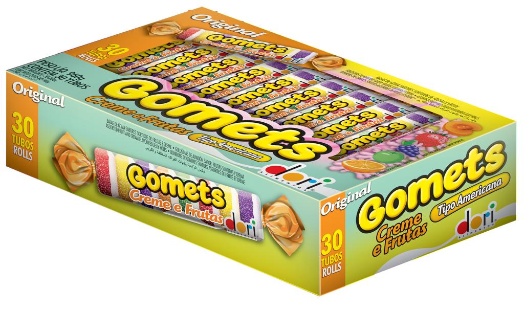 BALA GOMA TUBO CREME FRUTAS 1X30X32G - DORI