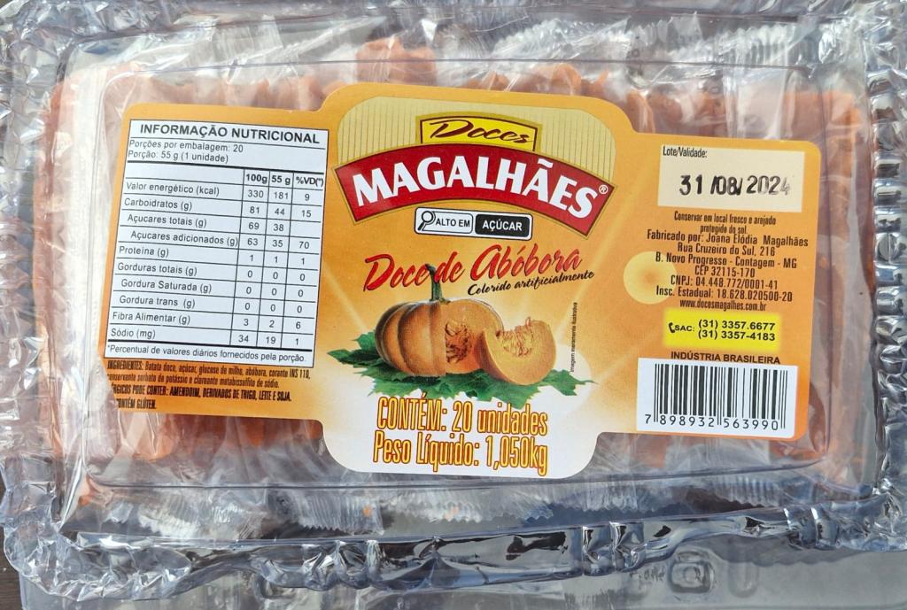 DOCE DE ABOBORA 1X20X52G - MAGALHAES