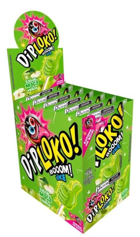 PIRULITO DIPLOKO BOOOM LIKE MAÇA VERDE 1X15X11G