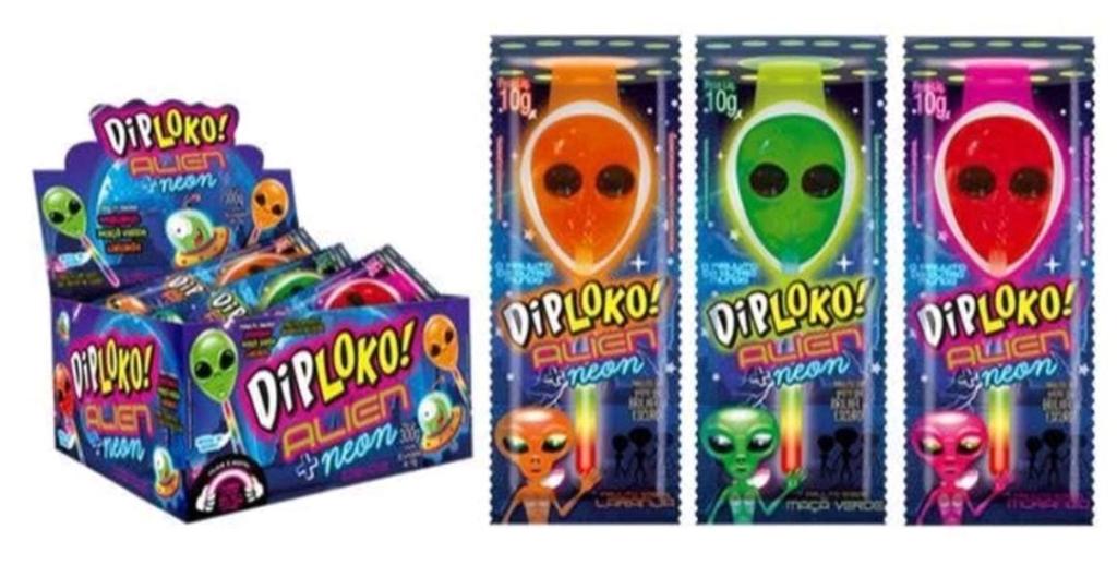 PIRULITO DIPLOKO NEON ALIEN 1X30X10G