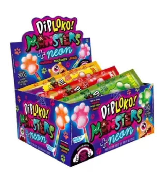 PIRULITO DIPLOKO NEON MONSTERS PATINHA 1X30X10G