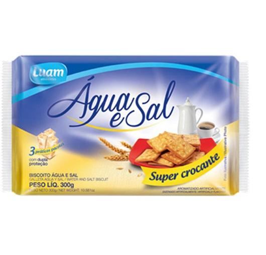 BISCOITO LAMINADO AGUA E SAL 1X24X300GR - LUAM