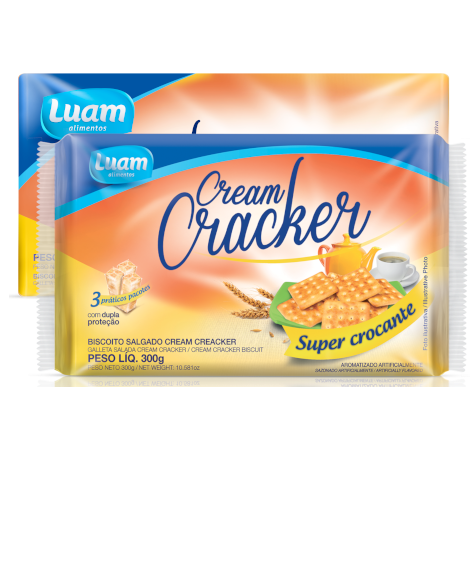 BISCOITO LAMINADO CREAM CRACKER 1X24X300GR - LUAM