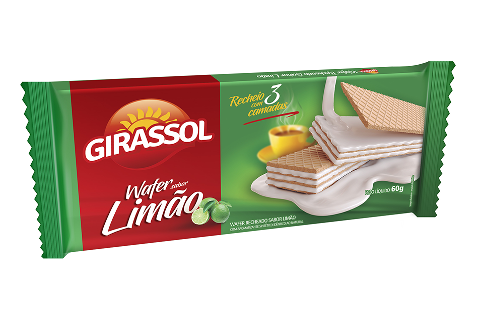 BISCOITO WAFER GIRASSOL LIMAO 1X50X60GR