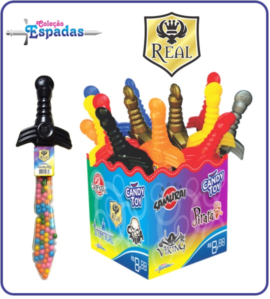 BALA COM BRINQUEDO ESPADA REAL 1X15X30GR - CANDY TOY