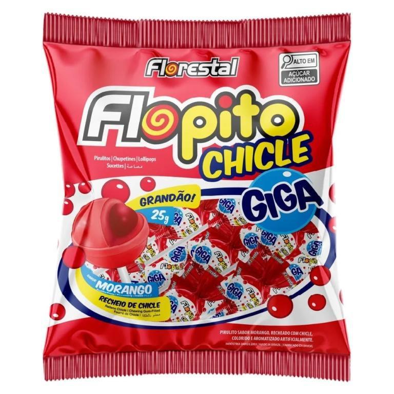 PIRULITO FLORESTAL GIGA CHICLE MORANGO