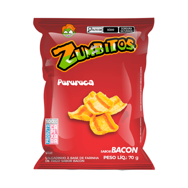 CHIPS ZUMBITOS PURURUCA BACON LISTRADA 70G