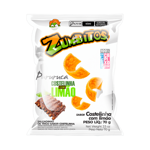 CHIPS ZUMBITOS PURURUCA COSTELA COM LIMÃO 70G