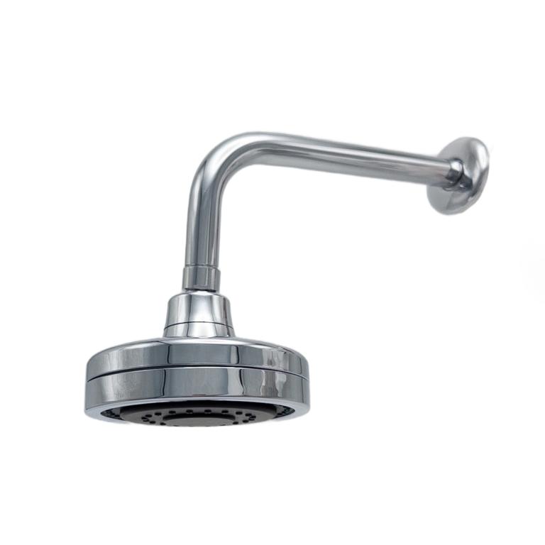 DUCHA CHUVEIRO ABS AUTO LIMPANTE CROM 12CM C/ BRAÇO INOX 22CM