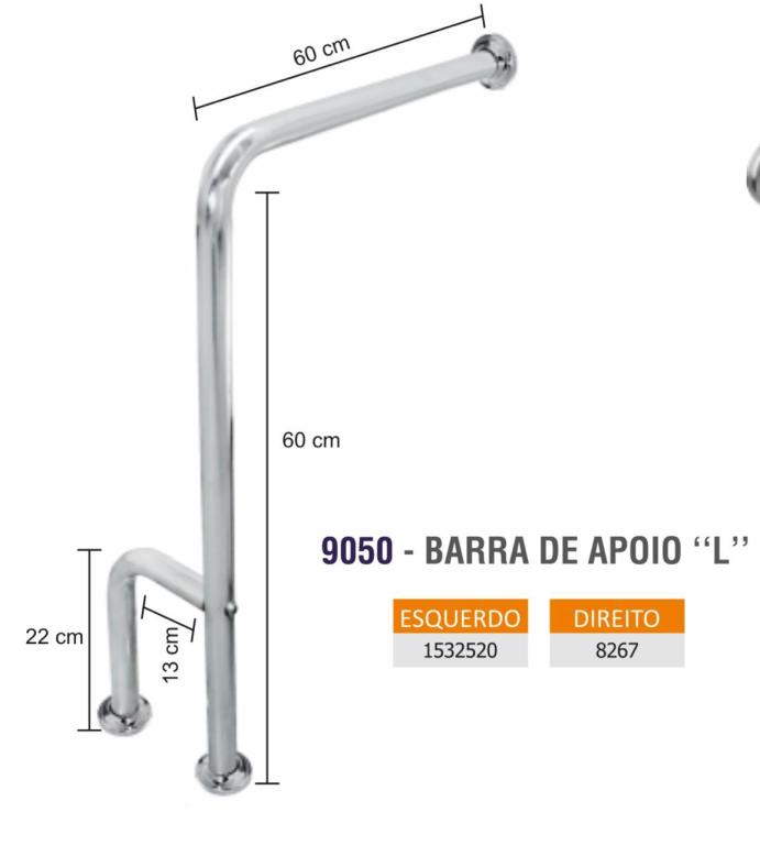ALCA DE APOIO ALUMINIO L 60X60X1.1/4 ESQUERDA