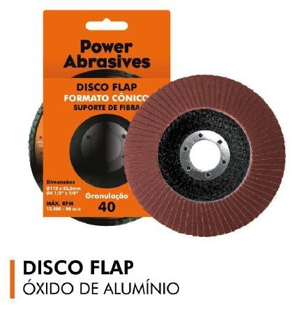 DISCO FLAP 115X22MM GRAO 40 - OXIDO ALUM. (OFERTA)