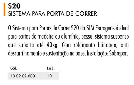 SISTEMA DE PORTA DE CORRER S20