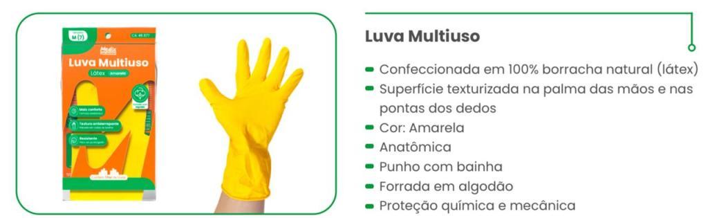 LUVA LIMPEZA AMARELA MBLIFE TAMANHO GG - PAR