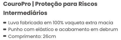 LUVA COURO PRO VAQUETA TOTAL TAM.G (9) EXTRA MACIA
