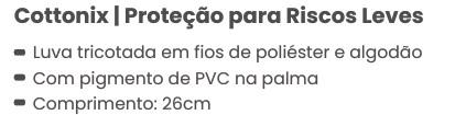 LUVA COTTONIX TAM G (9) TRICOTADA EM POLIESTER E ALGODAO