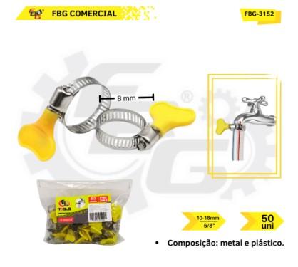 ABRAÇADEIRA DE METAL 5/8" C/BORBOLETA PACOTES C/50PEÇAS FBG