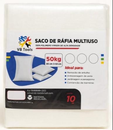 SACO DE RAFIA MULTIUSO CAP.50KG 85CMX63CM SUPER REF C/10 VBTOOLS