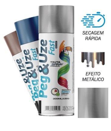 TINTA SPRAY PEG&UZE USO GERAL  MET ALUMINIO 300 ML