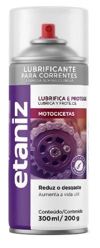 LUBRIFICANTE P/CORRENTE MOTO SPRAY ETANIZ 300 ML