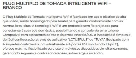 FILTRO DE LINHA INTELIGENTE WIFI - BRANCO 20/1